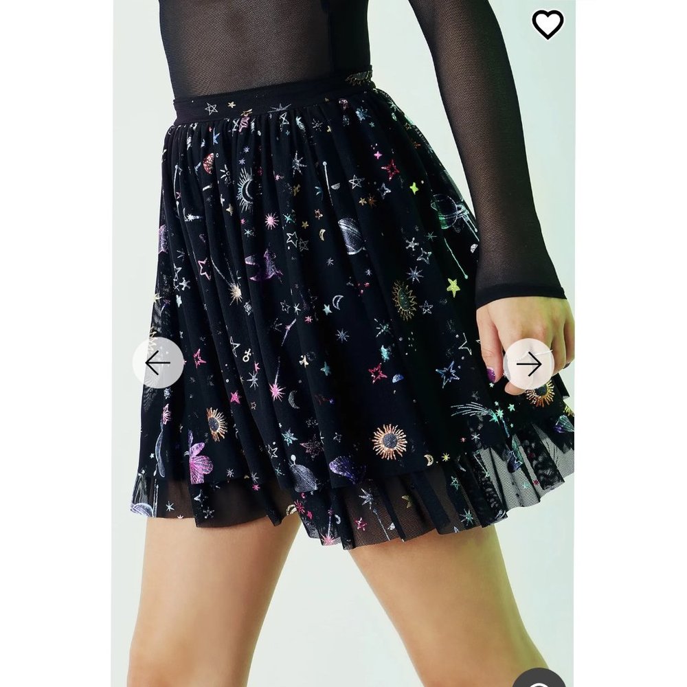 Blackmilk Celestial Sketch Sheer Tier Skirt